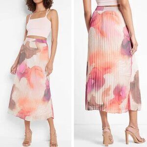 Watercolor Express Skirt Pink Red XL